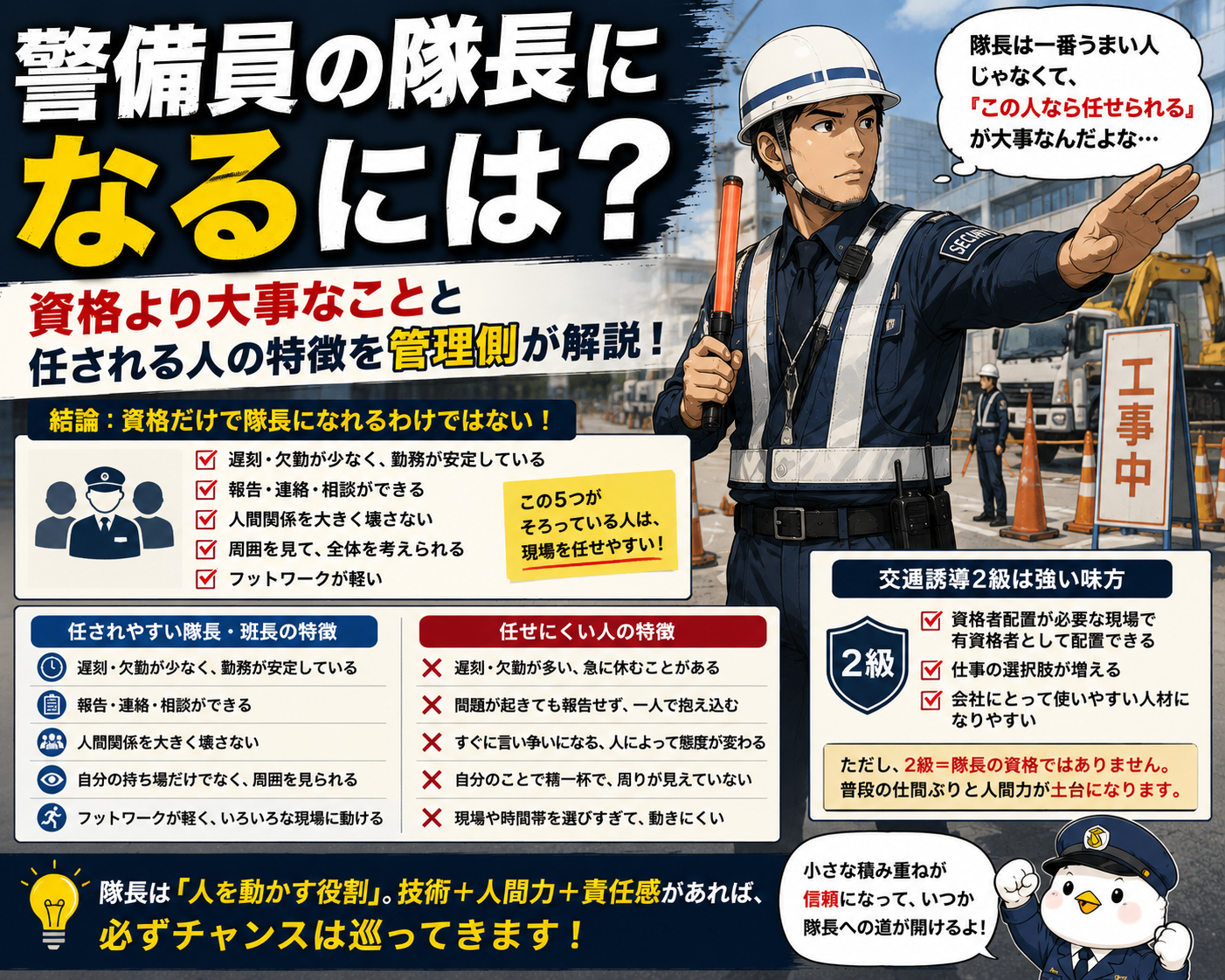 警備員 隊長になるには? 方法を解説 資格は必要?