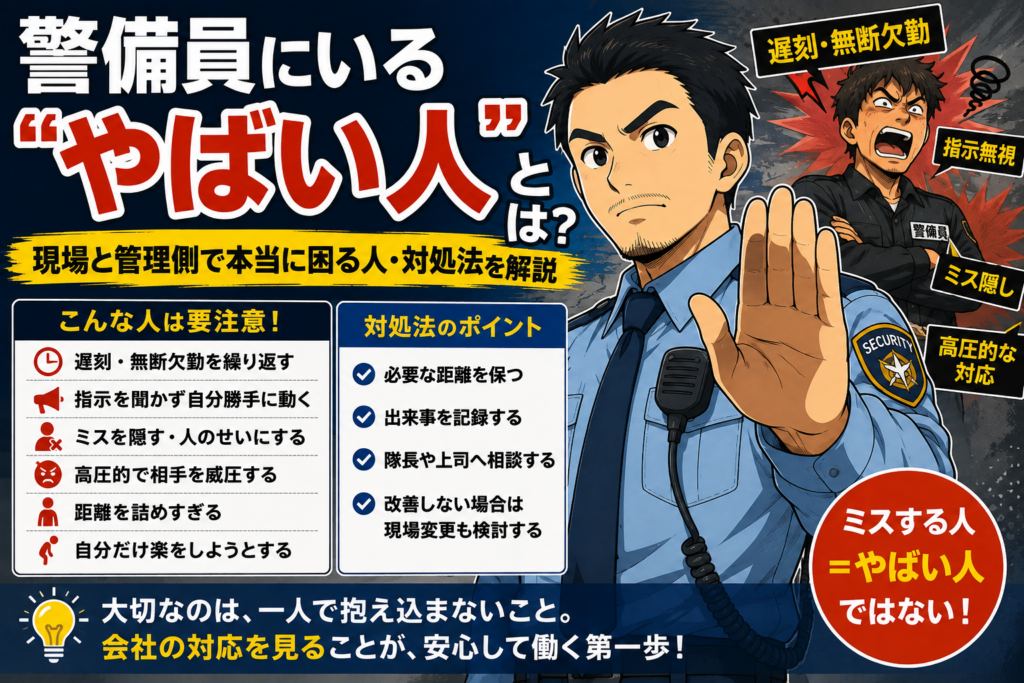 警備員 やばい人 対策 特徴