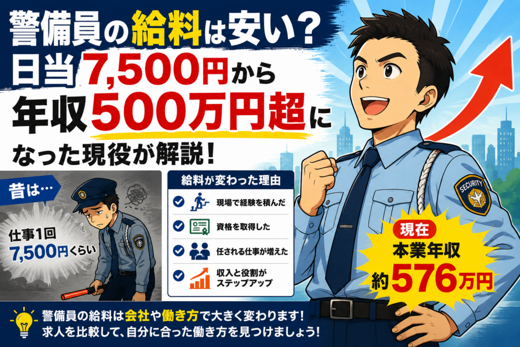 警備員の給料は安い？　年収500万円