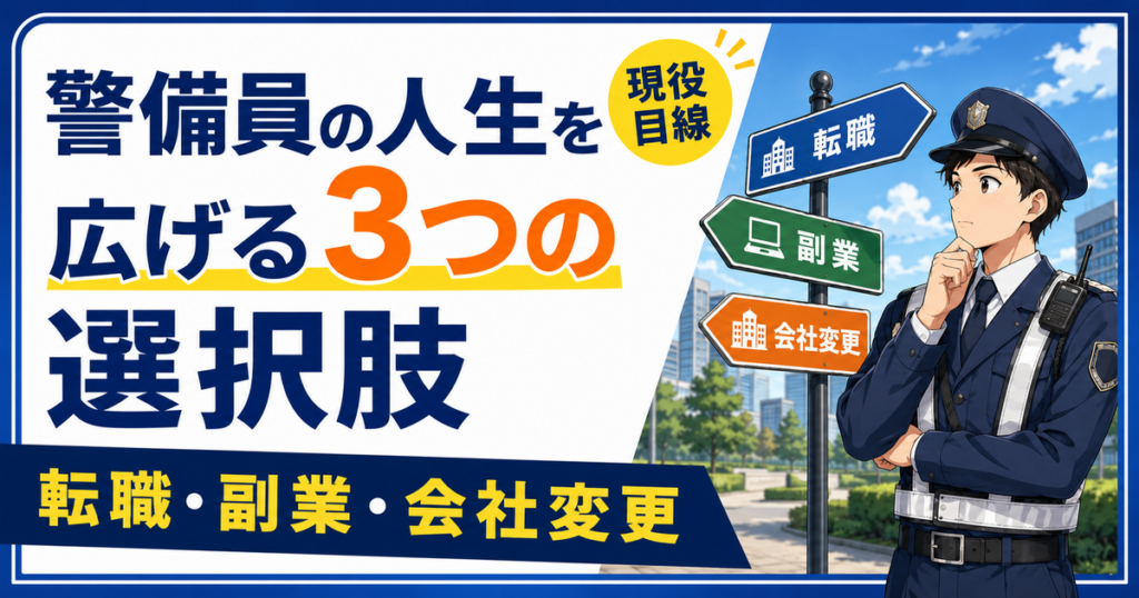 警備員の人生を広げる転職・資格・副業の3つの選択肢